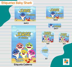 kit Etiquetas - Baby Shark