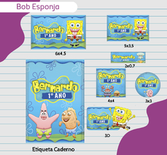 Kit Etiquetas Bob Esponja