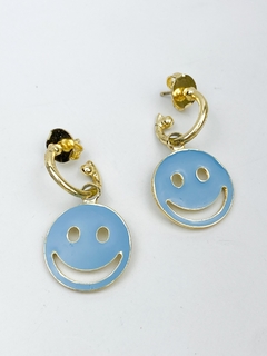 Brinco Argola Smile Azul - comprar online