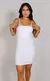 Vestido feminino Branco Alcinha Removível