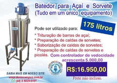 Batedor p/ Calda de Sorvetes e Açai 175 Litros.