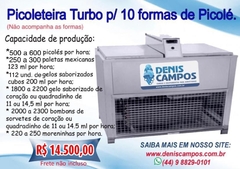 Picoleteira Turbo 10 formas 500 a 600 picolés hora