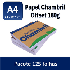 Papel Offset 180g - A4 - Pacote 125 folhas