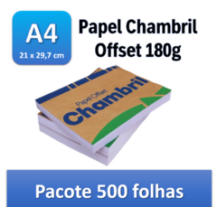 Papel Offset 180g - A4 - Pacote 500 folhas