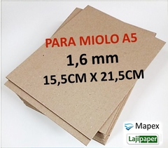 PAPEL HOLLER / CARTÃO CINZA PARA MIOLO A5 - 15,5CMX21,5CM - ESPESSURA 1,65MM - EMBALAGEM COM 20 PLACAS