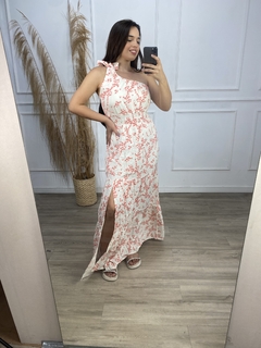 Vestido longo estampa flores um ombro só - comprar online