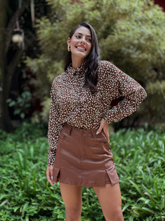 Camisa animal print manga longa