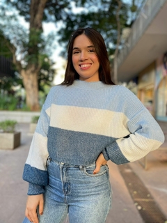 Tricô cropped tricolor - loja online