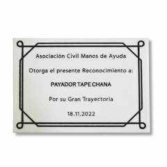 Placa recordatoria de acrílico en internet