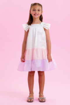 Vestido Infantil Petit Cherie Branco Botanical 524