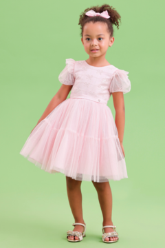 Vestido Infantil Petit Cherie Laços Rosa