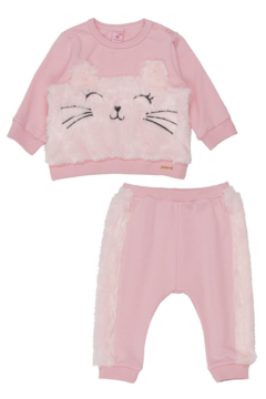 Conjunto Infantil Momi Blusa e Calça Gatinho Rosa - comprar online