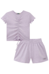 Conjunto Infantil Verão Blusa e Shorts Kukie Lilas