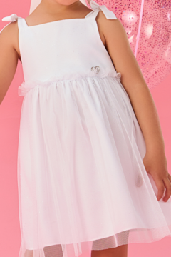 Vestido Infantil Mon Sucré Branco com Brilho Happy TIme 166 - comprar online