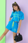 Conjunto It´s My Way Com Shorts e Blusa com Capuz Azul