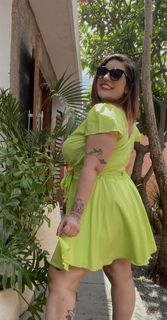 Macaquito-Vestido Verde-Limão - comprar online