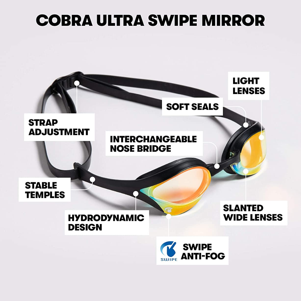 Óculos de natação Arena Cobra Core Swipe com lentes espelhadas