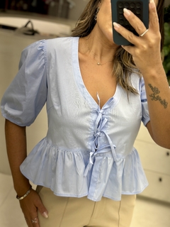 BLUSA AMARRAÇÃO SILVIA AZUL - comprar online