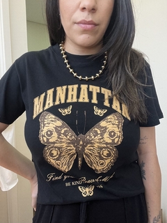 T-shirt Manhattan preta