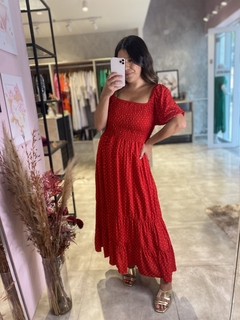 Vestido lastex Poá vermelho - comprar online