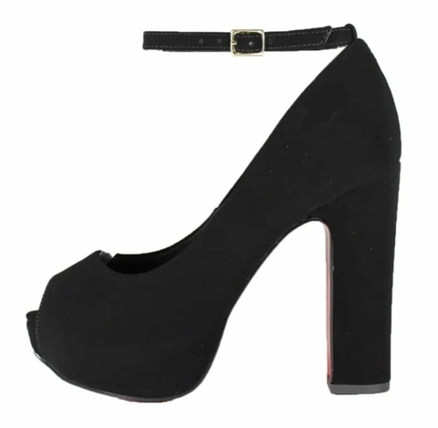 Peep toe fechado preto best sale