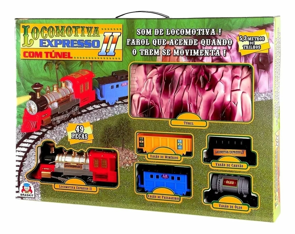 Trenzinho De Brinquedo Locomotiva Com Som E Luz Trem Trilhos em Promoção na  Americanas