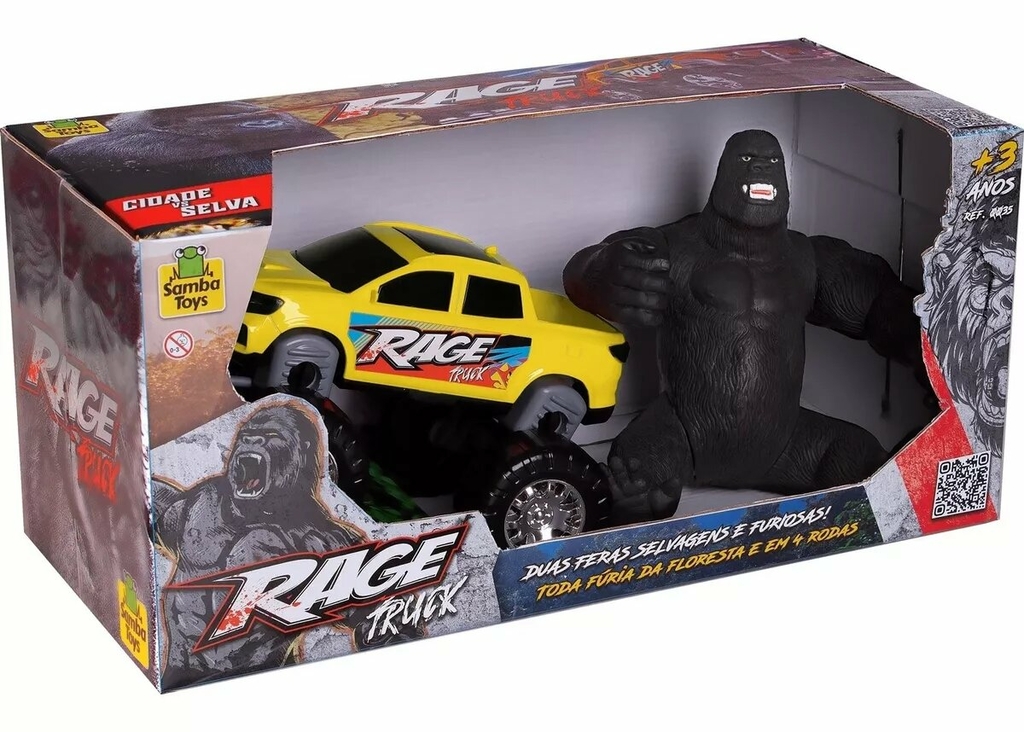 Carrinho de Brinquedo - Rage Truck - Monster Truck e Gorila