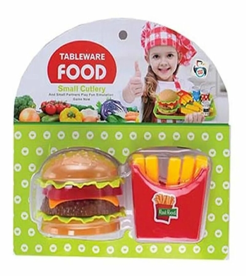 Mini Chef Hamburguer 18 Peças Brinquedo Educativo Comidinha de Faz de Conta