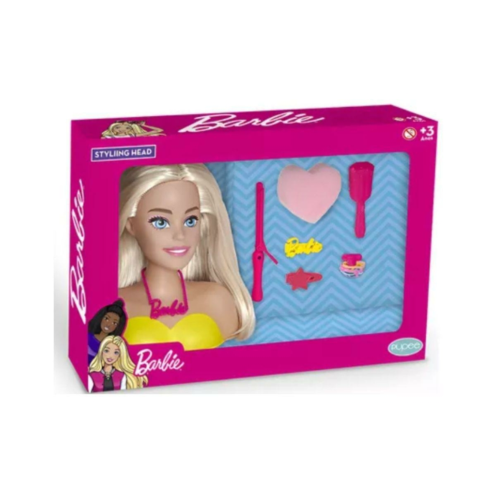 Brinquedo Boneca Barbie Busto Styling 12 Frases + Maquiagem