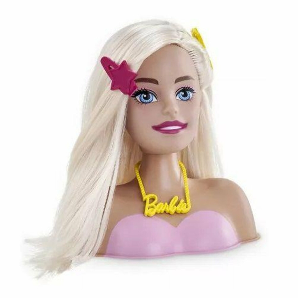 Cabeça Busto Boneca Menina Barbie Para Maquiar Pentear Salão De