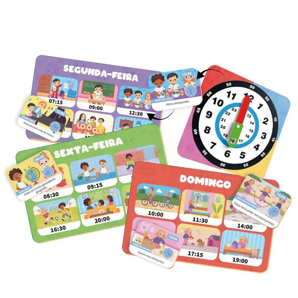 Mercado Diversão : Kit Infantil Quadro Rotina com 38 Atividades + Jogo  Empilhe Os Bichinhos