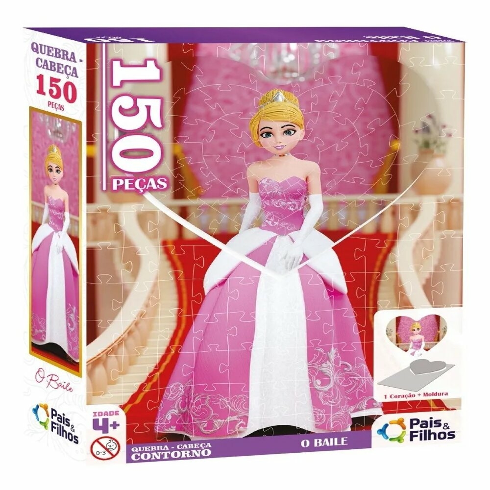 Quebra-Cabeça Cartonado Princesas 150 Peças Pais E Filhos