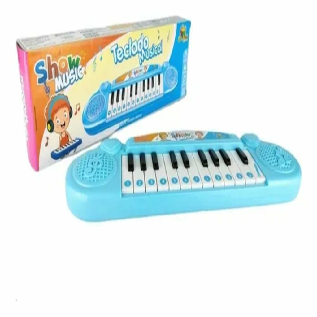 Teclado Piano Musical Educativo Brinquedo Infatil com 13 Teclas  Interatiuvas (Rosa)