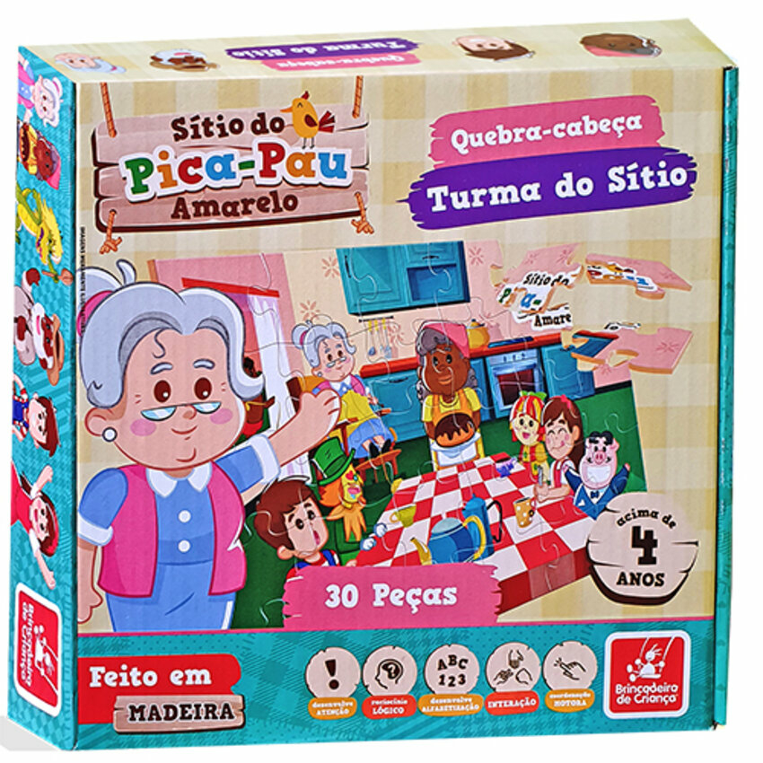 Jogo Quebra-Cabeça Princesas em Madeira 30 Peças + 4 Anos Infantil