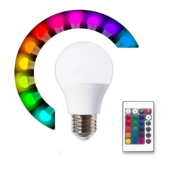 LAMPARA FOCO LED INTELIGENTE EFECTO COLORES RGBW CON CONTROL en internet