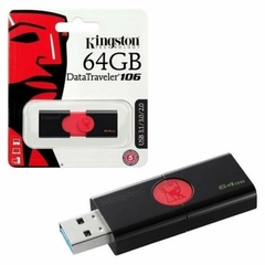 Pendrive Kingston Datatraveler 106 64gb 2.0 Negro/rojo