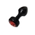 PLUG ALUMINIO NEGRO CON STRASS ROJO- SMALL PREMIUM