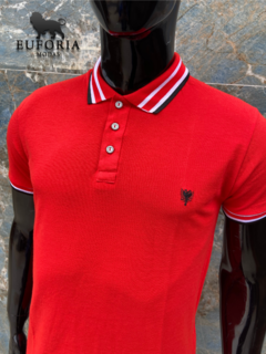 CAMISA POLO CAVALERA COLOR FRISOS VERMELHO NINJA na internet