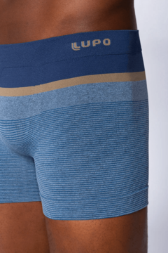 CUECA BOXER LUPO SEM COSTURA FIO TEXTURIZADO A AR AZUL - comprar online