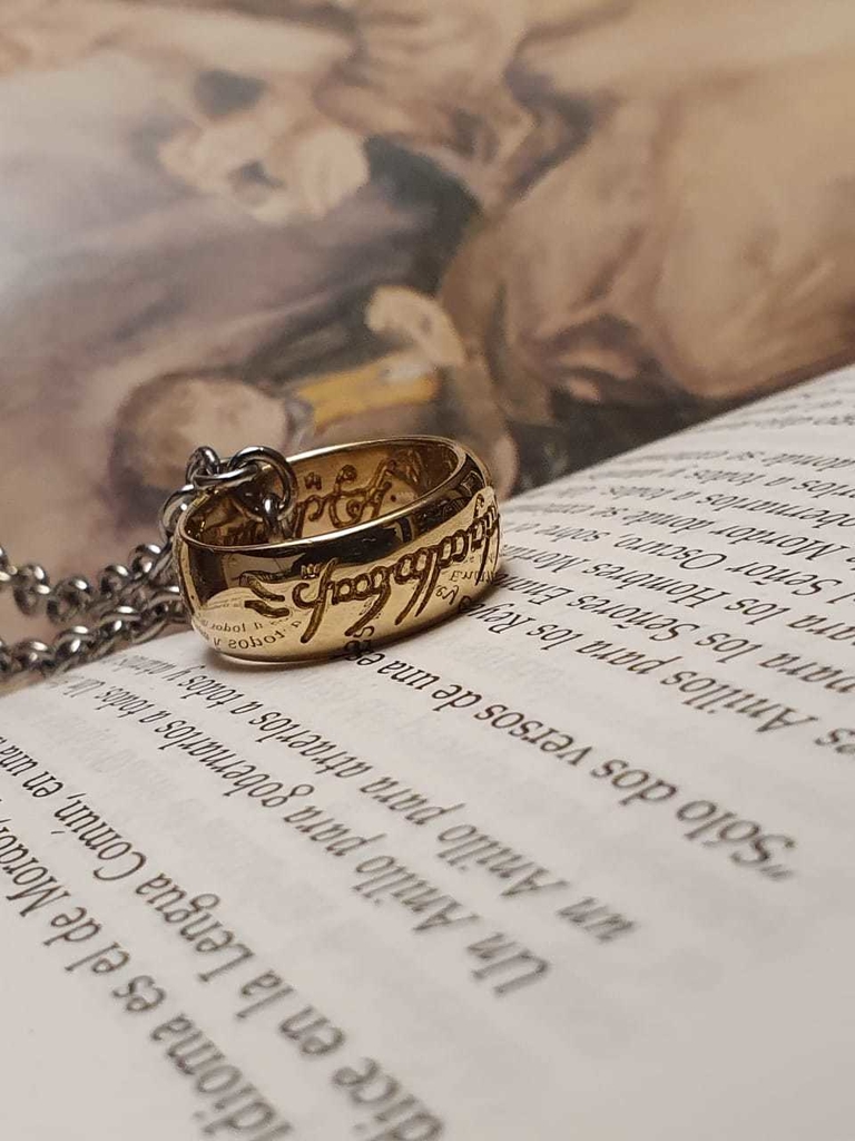 Colgante Anillo nico LOTR Bronce Se or de los Anillos Y Cadena