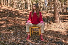 Sweater Tramado - Rojo + Rosa - comprar online