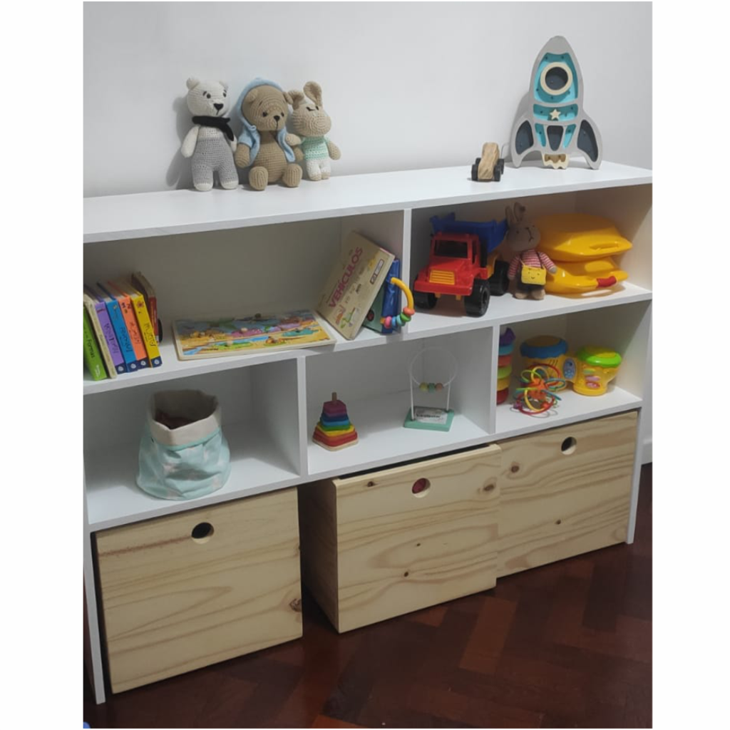 MUEBLE ORGANIZADOR DE JUGUETES 5 M DULOS 3 CAJONES