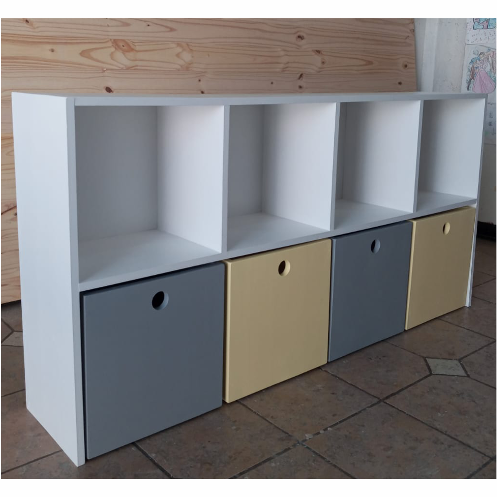 MUEBLE ORGANIZADOR DE JUGUETES 4 MODULOS