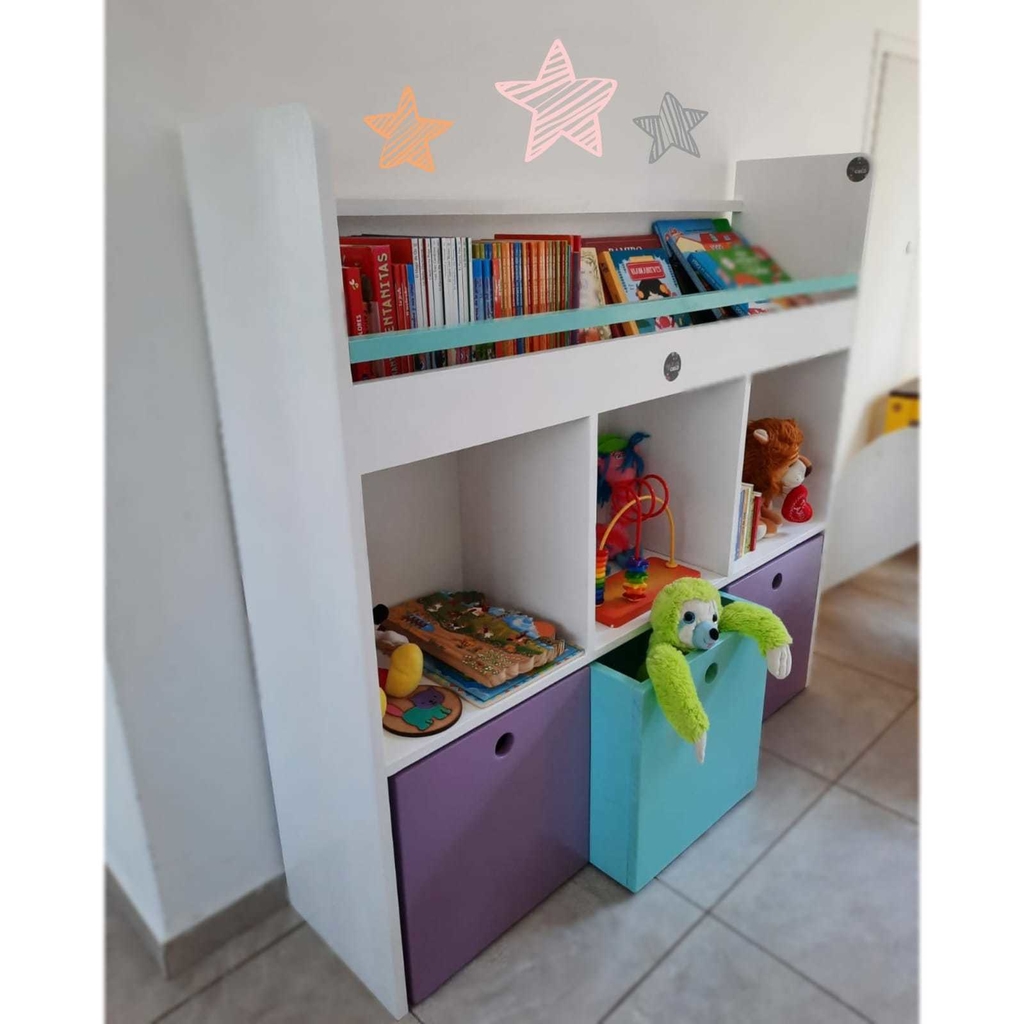 MUEBLE ORGANIZADOR DE JUGUETES 3 MÓDULOS