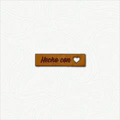 Etiquetas cuero HECHO CON ❤ 4x1cm en internet