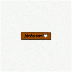 Etiquetas cuero HECHO CON ❤ 4x1cm - tienda online