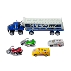 CAMION MOSQUITO FRICCION TRANSPORTER SERVICE 2 AUTO 2 MOTOS 45CM - comprar online