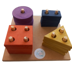 JUEGO DE ENCASTRE EN MADERA Encastre Torre Geom trica Juego 20 piezas