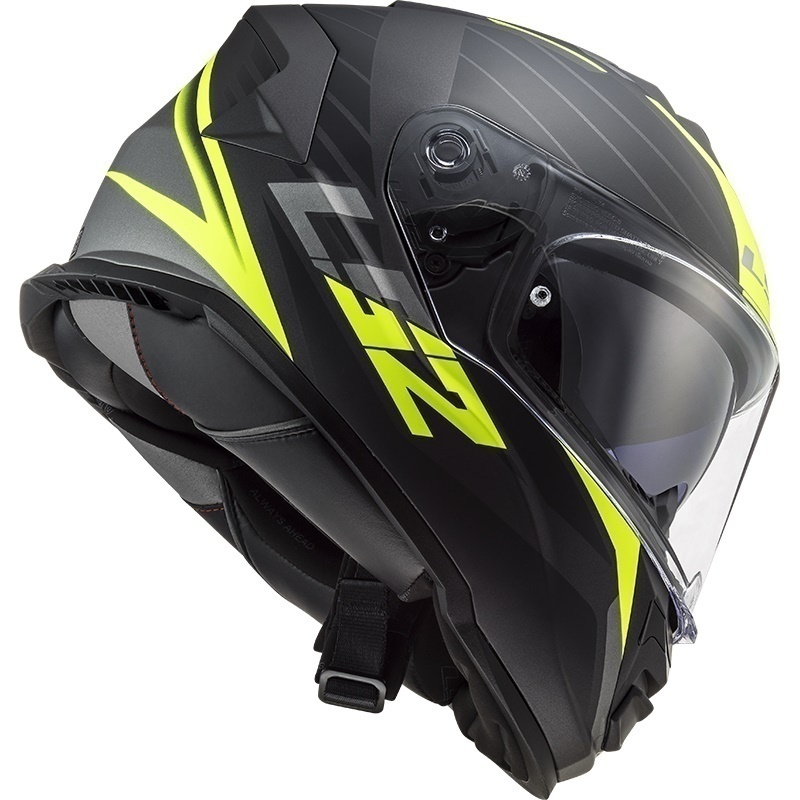 Casco ls2 negro y amarillo best sale