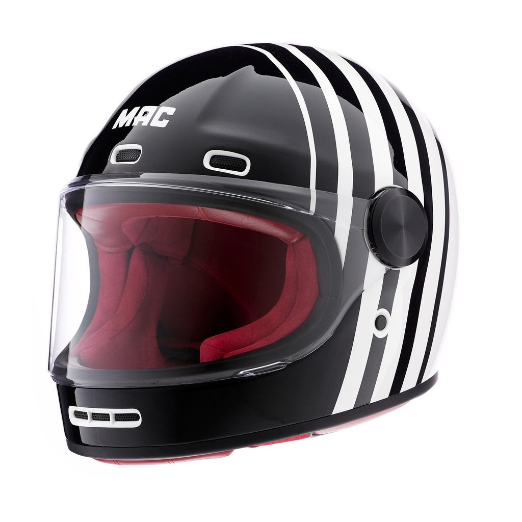 Casco MAC 0067 Rooster Stripes Vintage Negro Blanco